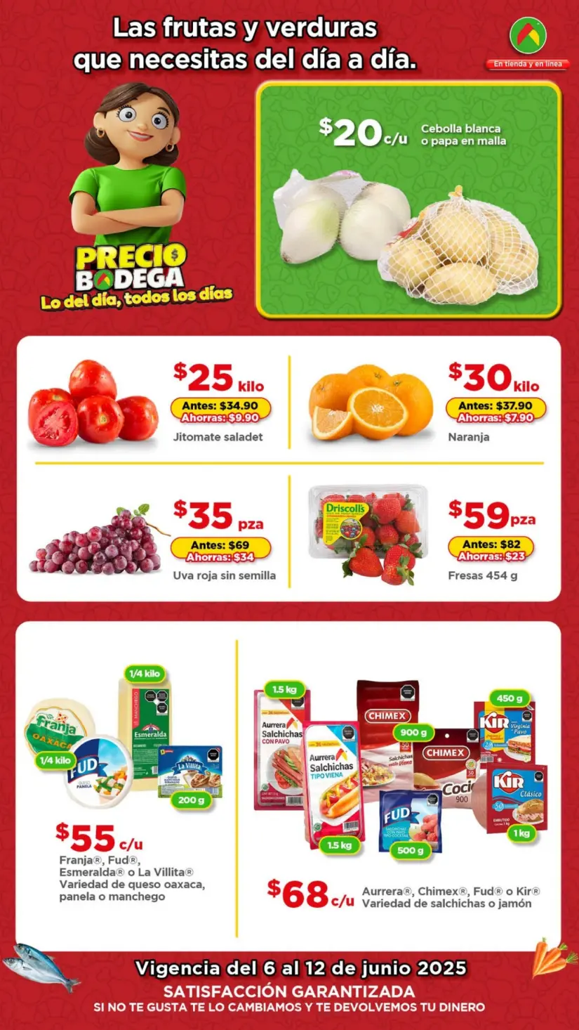 Bodega Aurrera: ofertas en frutas y verduras del 6 al 12 de junio Aprovecha las ofertas en Bodega Aurrera. Imagen: Cortesía
