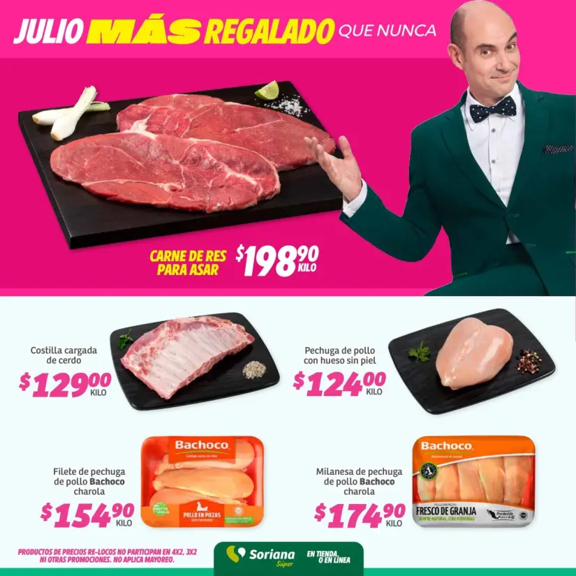 Ofertas de Soriana en despensa: Fin de Semana Hiper Nacional del 6 al 9 de junio También encontrarás descuentos en carnes, pescados y mariscos de temporada. Imagen: Soriana