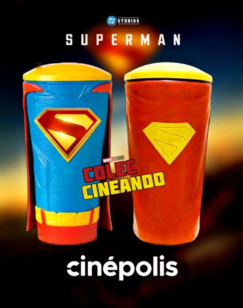 Los dos modelos de vaso de Superman en Cinépolis. Los dos modelos de vaso de Superman en Cinépolis. Foto: Coleccionando