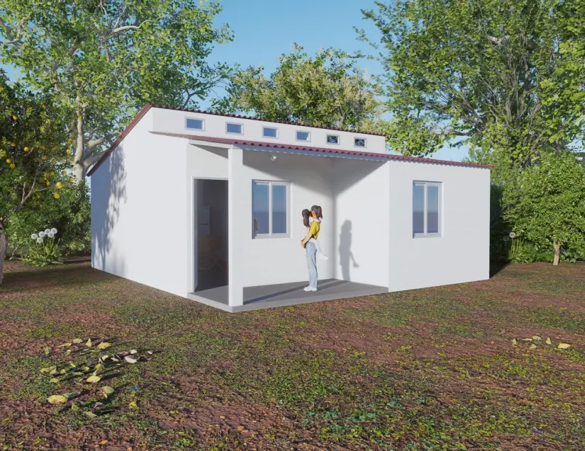 Prototipo de Vivienda del Bienestar que se ha manejado en algunos estados. Foto: Cortesía Prototipo de Vivienda del Bienestar que se ha manejado en algunos estados. Foto: Cortesía