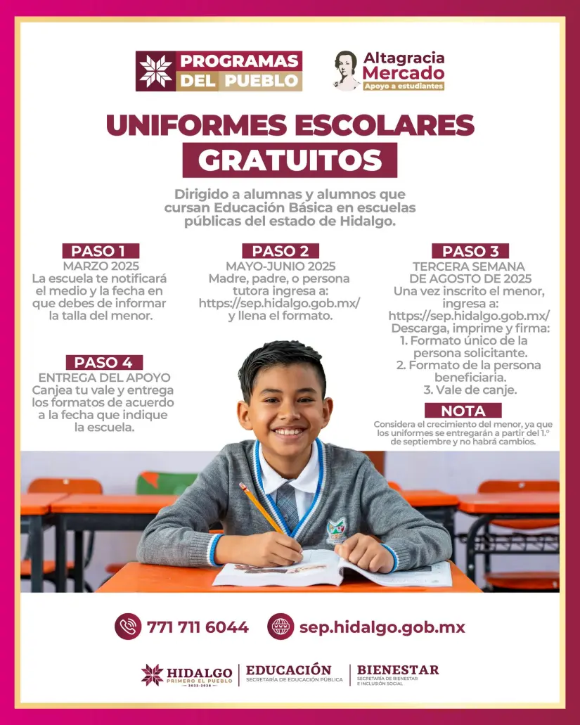 Registro para primaria para los uniformes gratis en Hidalgo 2025. Foto: Cortesía Registro para primaria para los uniformes gratis en Hidalgo 2025. Foto: Cortesía