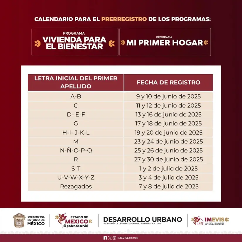 Calendario para el prerregistro. Foto: Gobierno de México Calendario para el prerregistro. Foto: Gobierno de México