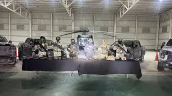 Fuerza Civil y Defensa decomisan arsenal en Cerralvo, Nuevo León