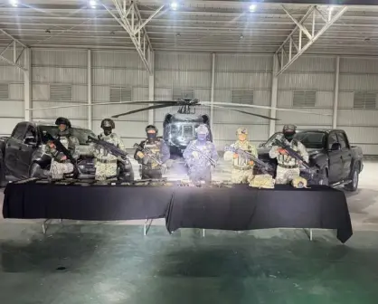 Fuerza Civil y Defensa decomisan arsenal en Cerralvo, Nuevo León
