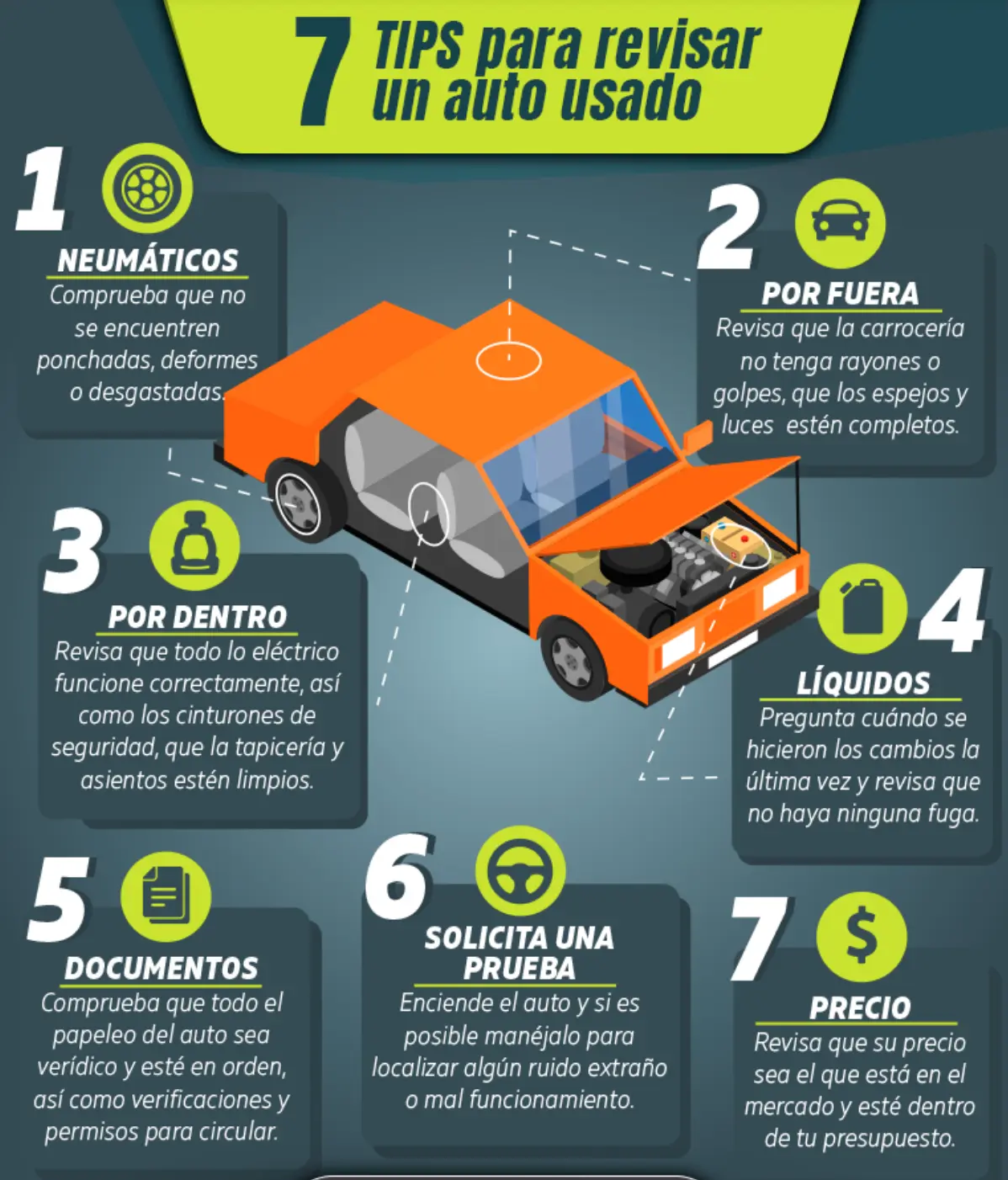 Verifica el automóvil antes de comprarlo. Foto: Facebook PATIOTuerca.com.