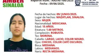 Alerta Amber en Mazatlán por la desaparición de la menor Roxana Jocelyn 