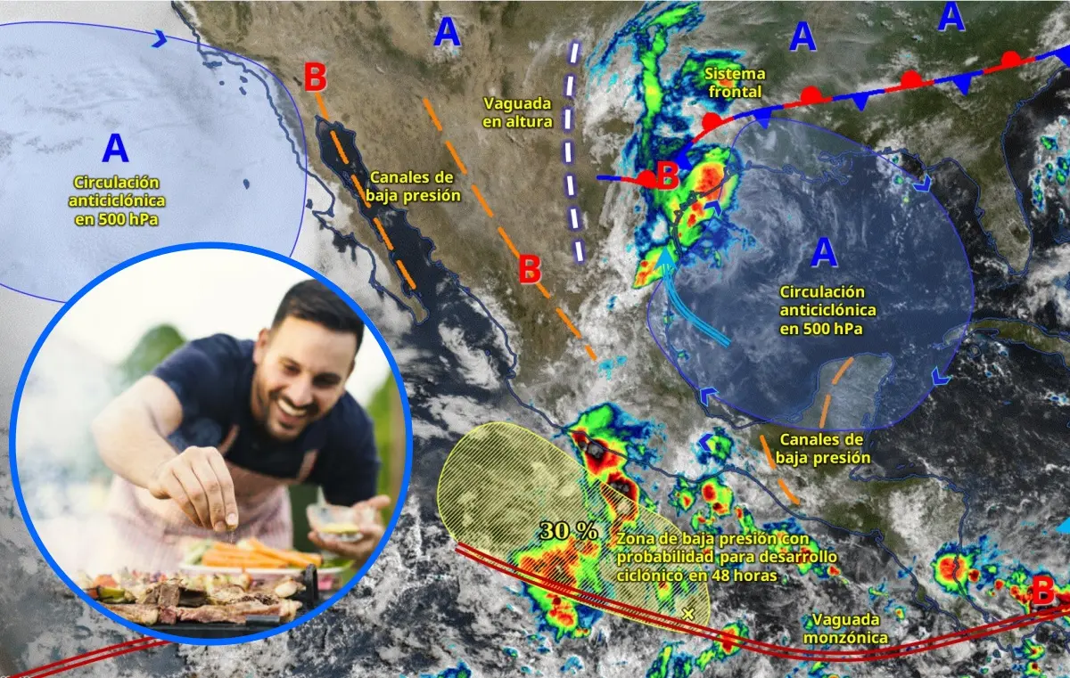 El SMN pronostica lluvias y altas temperaturas durante el Día del Padre en México. Edición de foto: TBN