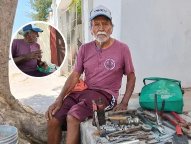 A sus 80 años, don Roberto se sostiene con trabajo digno en sector Humaya, Culiacán