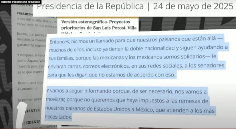 Estenografía de lo mencionado por la Presidenta realmente. Imagen. Mañanera del Pueblo. Estenografía de lo mencionado por la Presidenta realmente. Imagen. Mañanera del Pueblo.