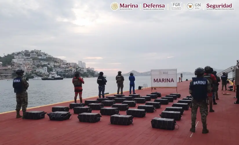 Marina asegura más de una tonelada de cocaína en Guerrero El decomiso representa un duro golpe al crimen. Foto: Marina