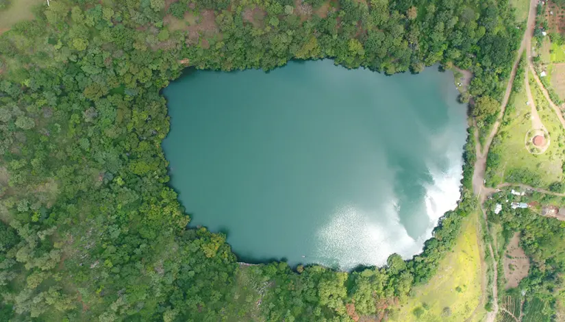 imagen recuadro Alberca del cracter de volcán inactivo en Tacámbaro Foto: Gon.com