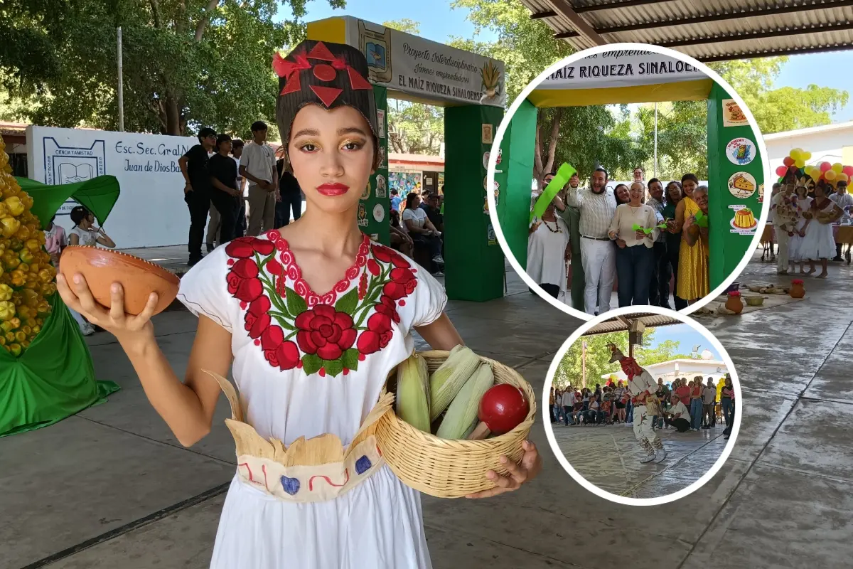 Alumnos de la Secundaria No.5 de El Palmito en Culiacán destacan la riqueza del maíz durante feria gastronómica