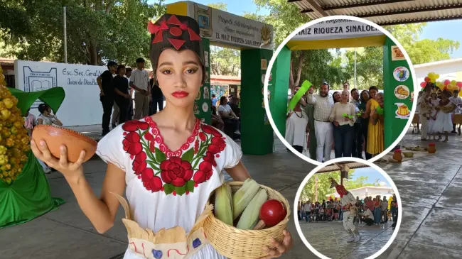 Estudiantes de la Secundaria General No. 5 “Ing. Juan de Dios Bátiz Paredes”, en Culiacán, utilizaron el maíz como puente entre el plantel y El Palmito. | Imágenes de Francisco Castro