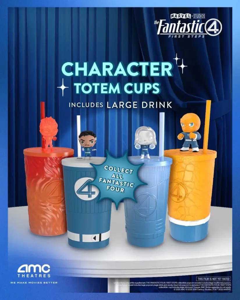 Vasos de Los 4 Fantásticos Primeros Pasos. Foto: Cortesía Vasos de Los 4 Fantásticos Primeros Pasos. Foto: Cortesía