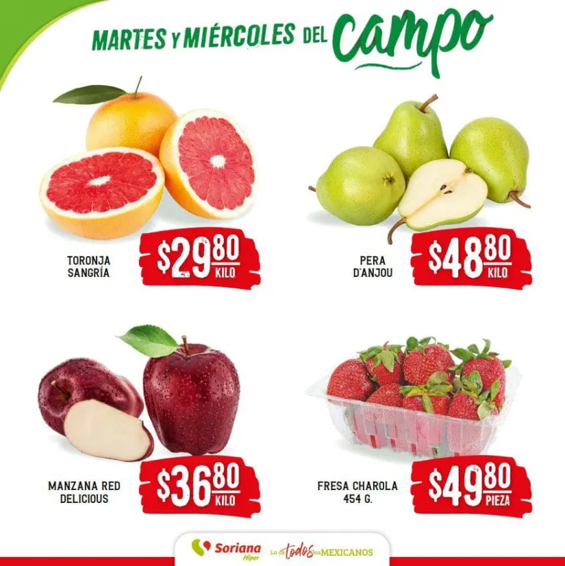 Ofertas en frutas los Martes y Miércoles del Campo en Soriana. Foto: Cortesía. Ofertas en frutas los Martes y Miércoles del Campo en Soriana. Foto: Cortesía.
