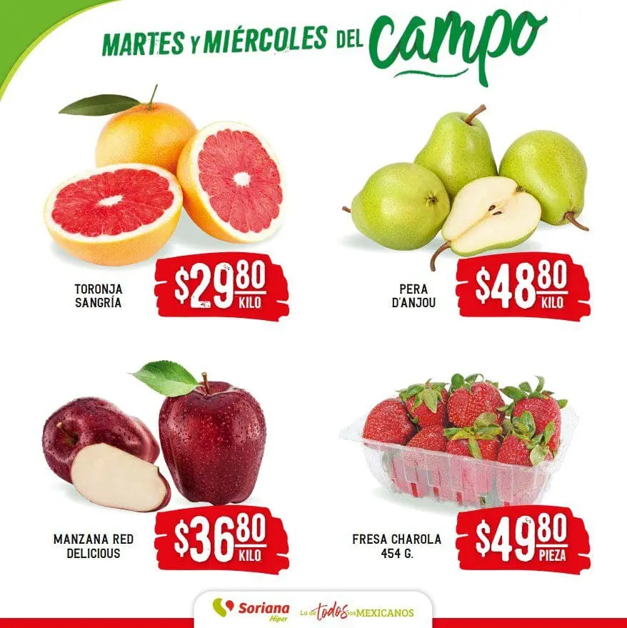 Ofertas en frutas los Martes y Miércoles del Campo en Soriana. Foto: Cortesía. Ofertas en frutas los Martes y Miércoles del Campo en Soriana. Foto: Cortesía.
