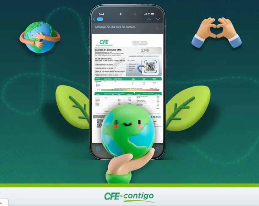 Factura digital de CFE. Foto: Captura @CFE_Contigo