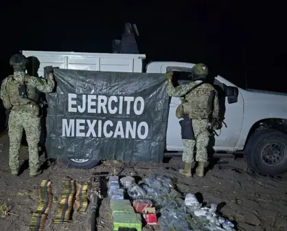Autoridades aseguran camionetas blindadas, armamento y droga en Mocorito