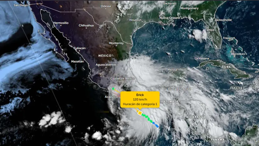 Erick se convierte en huracán categoría 1 Afectará principalmente a Oaxaca y Guerrero. Foto: Google Earth