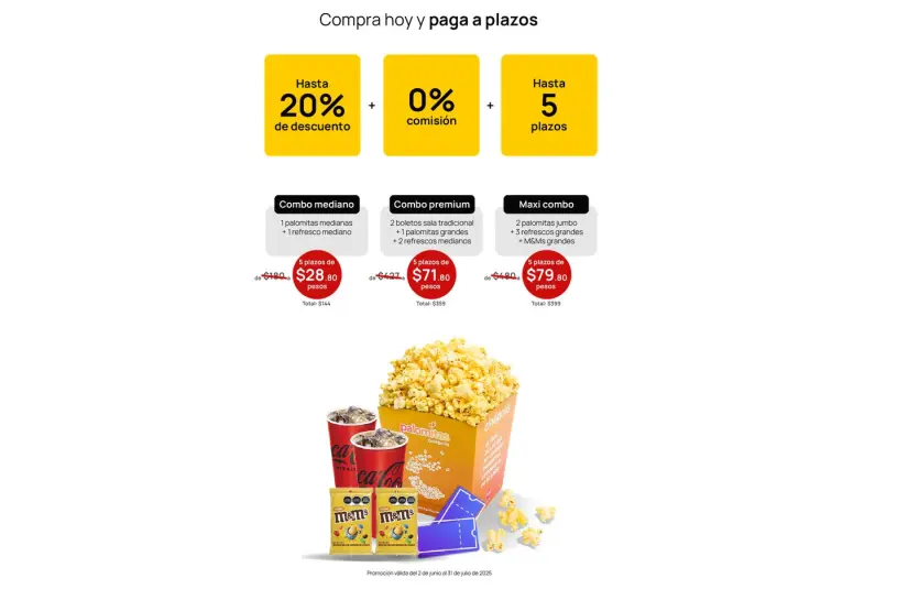 Así puedes conseguir combos en abonos en Cinépolis. Foto: Captura de pantalla