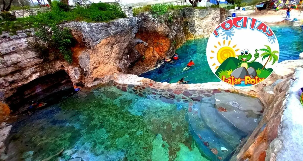 Las Pocitas Lajas Rojas, el balneario de Hidalgo con aguas termales turquesa y camping por solo $100