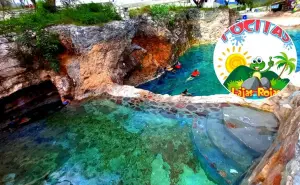 Las Pocitas Lajas Rojas, el balneario de Hidalgo con aguas termales turquesa y camping por solo $100