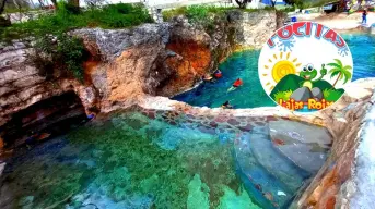 Las Pocitas Lajas Rojas, el balneario de Hidalgo con aguas termales turquesa y camping por solo $100