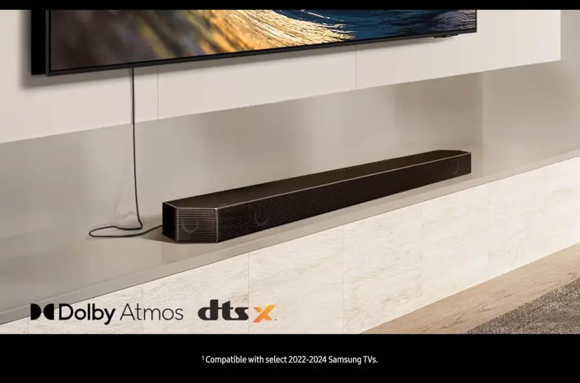 Barra de sonido Samsung HW-Q800D, con tecnología Dolby Atmos Barra de sonido Samsung HW-Q800D, con tecnología Dolby Atmos. Foto: Cortesía