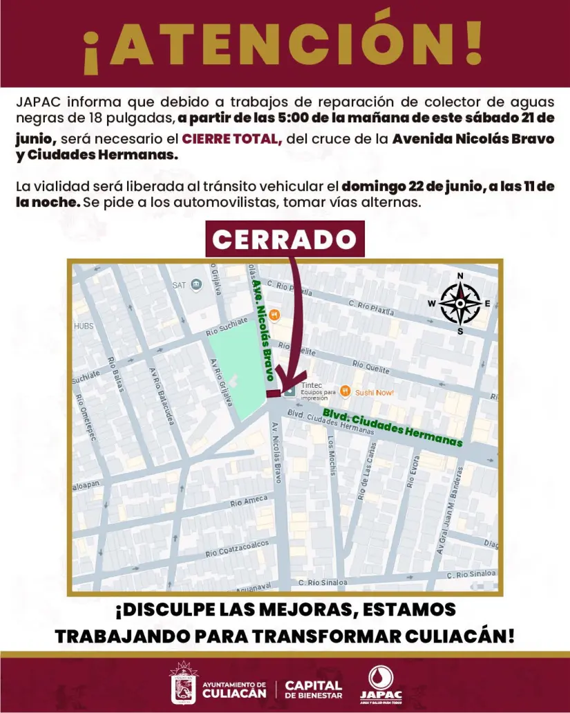 Cierre de vialidades en Culiacán Cierre de vialidades en Culiacán