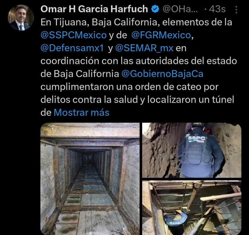 Decomiso de túnel en Baja California Decomiso de túnel en Baja California