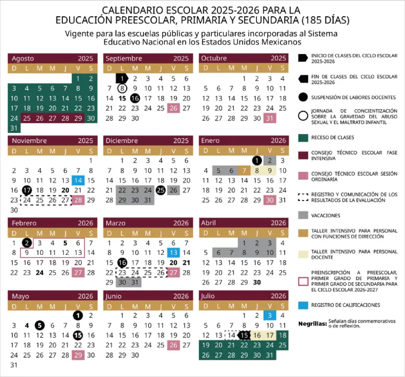 Informate sobre las fechas clave en el calendario escolar 2025-2026. Foto: Cortesía. Informate sobre las fechas clave en el calendario escolar 2025-2026. Foto: Cortesía.