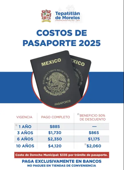 Costos del pasaporte mexicano en 2025. Foto: cortesía.