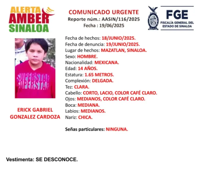 Si tienes información de su paradero, infórmalo al (667) 716-70-90 Si tienes información de su paradero, infórmalo al (667) 716-70-90.