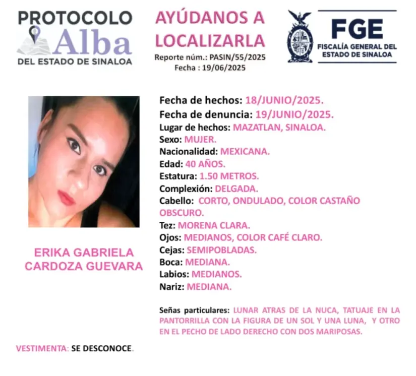 Si tienes información de su paradero, infórmalo al (667) 716-70-90 Si tienes información de su paradero, infórmalo al (667) 716-70-90.