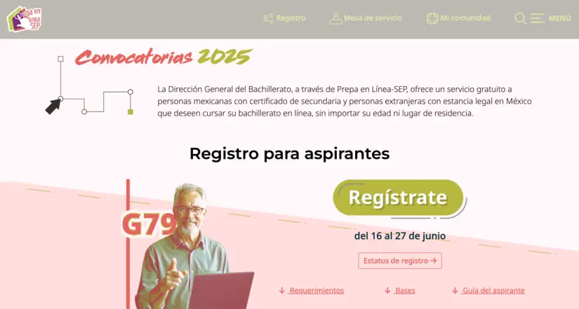 Estos son los pasos para inscribirte en Prepa en Línea-SEP este 2025. Foto: captura de pantalla Estos son los pasos para inscribirte en Prepa en Línea-SEP este 2025. Foto: captura de pantalla.