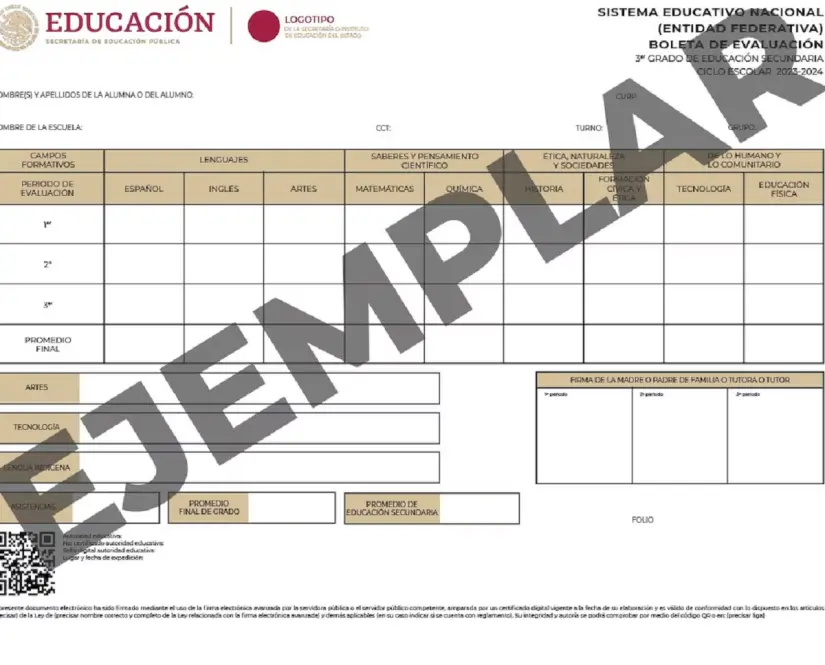 SEP calificaciones 2025: Así puedes descargar las boletas Ejemplo de boleta. Foto: SEP