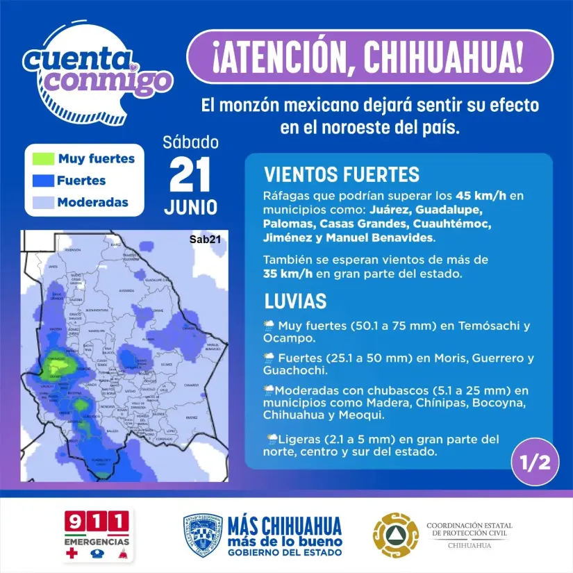 Pronóstico del clima para Chihuahua este fin de semana. Foto: Cortesía