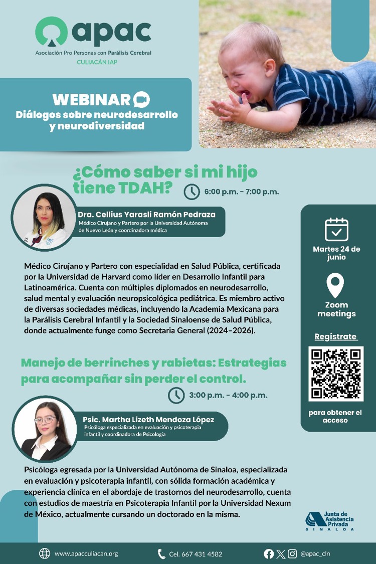 APAC Culiacán invita al webinar gratuito sobre neurodesarrollo infantil