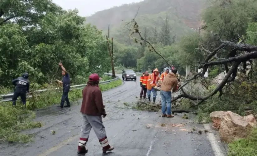 Carretera cerrada en Hidalgo. Foto: Cortesía Carretera cerrada en Hidalgo. Foto: Cortesía
