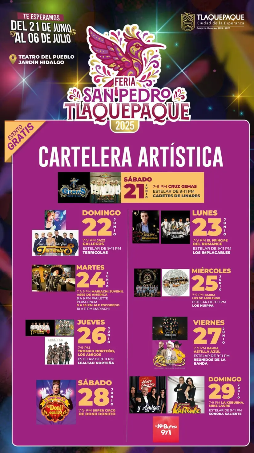 imagen recuadro Calendario artisticas de la Feria de San Pedro de Tlaquepaque 2025