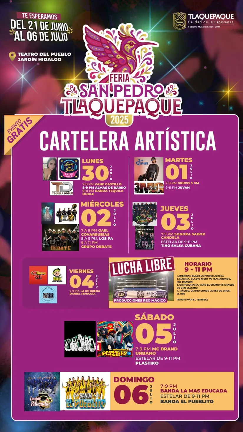 imagen recuadro Calendario artisticas de la Feria de San Pedro de Tlaquepaque 2025