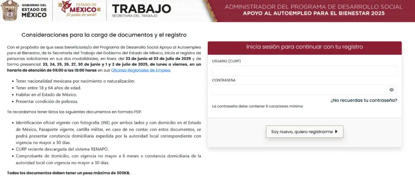 Dónde registrarse para el Apoyo de Autoempleo para el Bienestar en Edomex. Foto: Cortesía