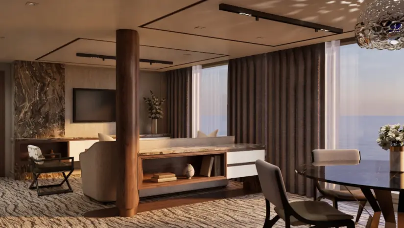 Suite que estará disponible hasta el 2026 en este lujoso crucero. Foto: Regent Seven Seas Cruises Suite que estará disponible hasta el 2026 en este lujoso crucero. Foto: Regent Seven Seas Cruises