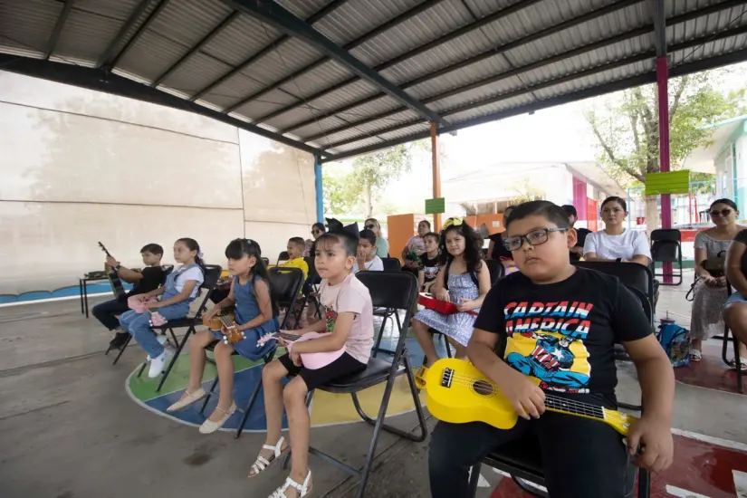 “Ukecuentos” llega al Jardín de Niños Amado Nervo en Culiacán El IMCC promueve talleres musicales y creativos para la niñez en Culiacán. Foto: IMCC
