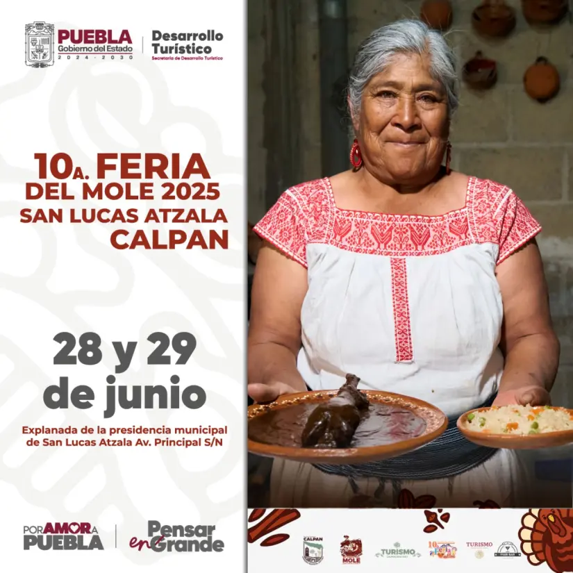 28 y 29 de junio, vive la 10ª Feria del Mole 2025 en San Lucas Atzala, 28 y 29 de junio, vive la 10ª Feria del Mole 2025 en San Lucas Atzala,. Foto: Cortesía