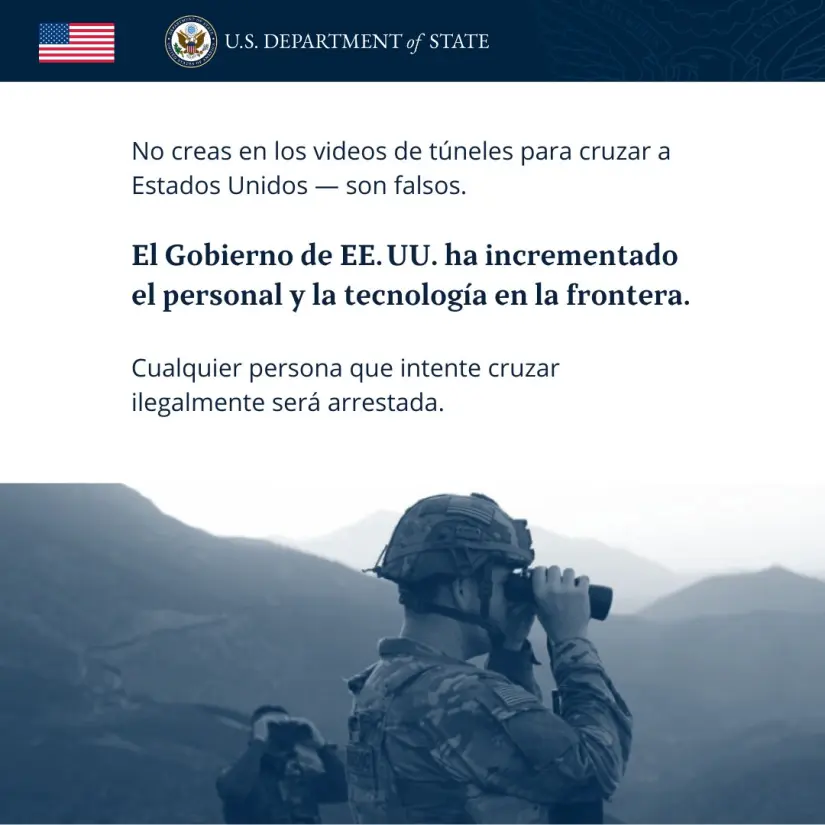 Declaración sobre los túneles falsos de Estados Unidos. Foto: Post X Embajada EU en Mex Declaración sobre los túneles falsos de Estados Unidos. Foto: Post X Embajada EU en Mex