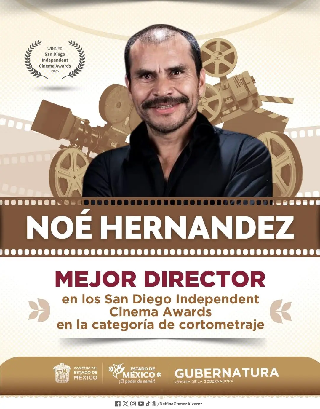 Por su excelencía detrás de cámaras, Noé Hernández fue galardonado al Mejor Director en los San Diego Independent Cinema Awards 2025. Foto: Cortesía.