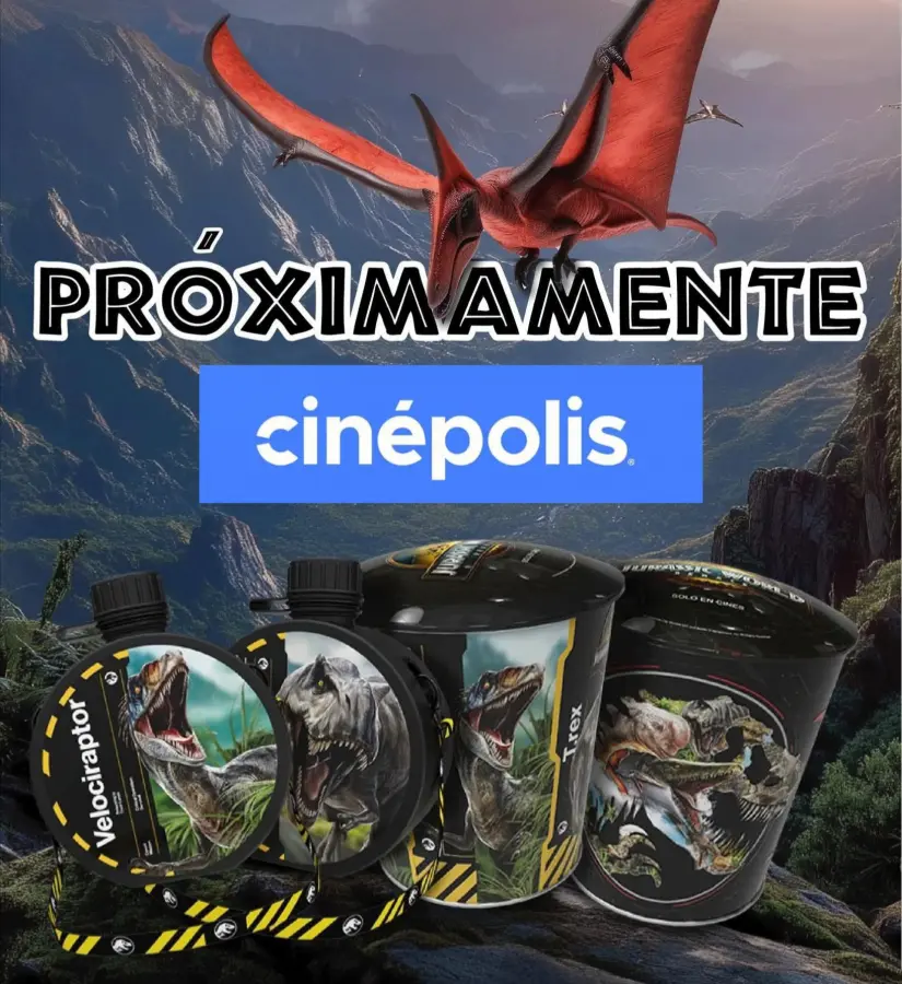 Costos en Cinépolis de palomera y cantinplora de Jurassic World Rebirth Costos en Cinépolis de palomera y cantinplora de Jurassic World Rebirth. Foto: Coleccionando
