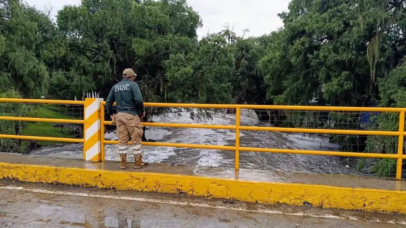 Protección Civil monitorea cuerpos de agua tras las fuertes lluvias que se han registrado en Hidalgo. Foto: Cortesía. Protección Civil monitorea cuerpos de agua tras las fuertes lluvias que se han registrado en Hidalgo. Foto: Cortesía.