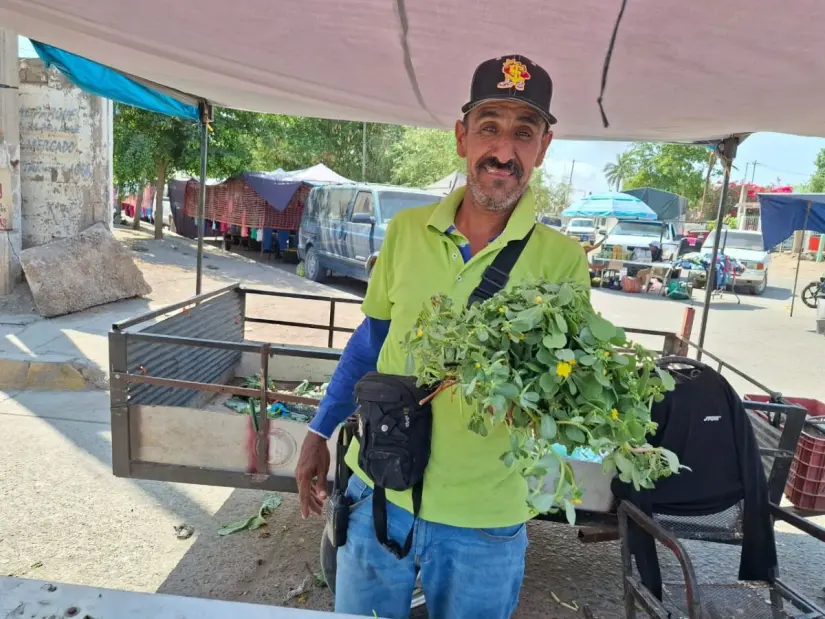 Juan Guadalupe León Ramos cultiva muchos de los vegetales que vende